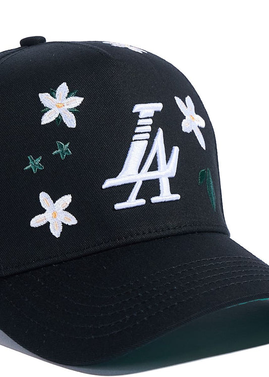 Paradise Floral Hat Black