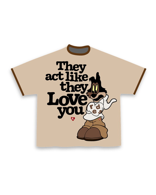 Red Letters They Love You Tee