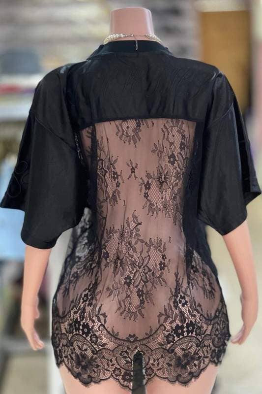 Rhinestone lace patchwork jersey