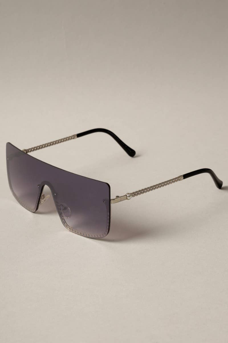 Women's Chain Rimless Frame Sunglasses