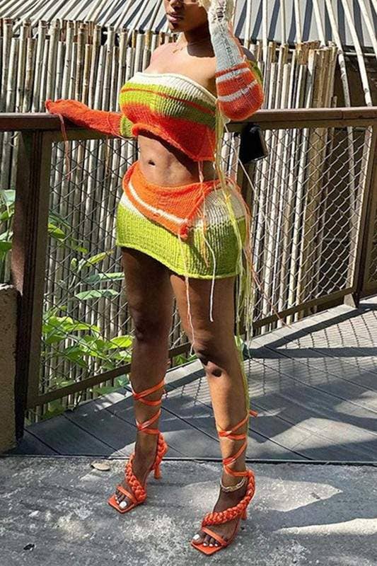Crochet tube and skirt set