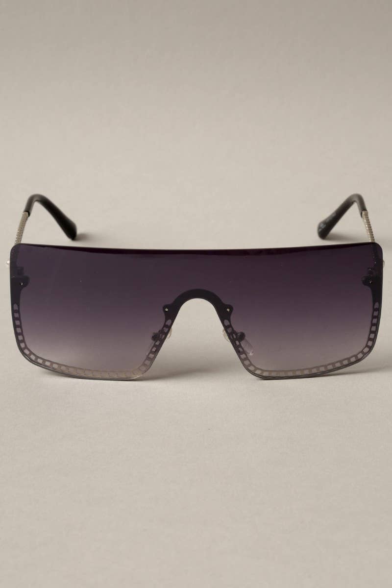 Women's Chain Rimless Frame Sunglasses