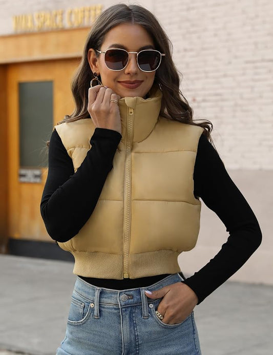 Tan Puffer Vest