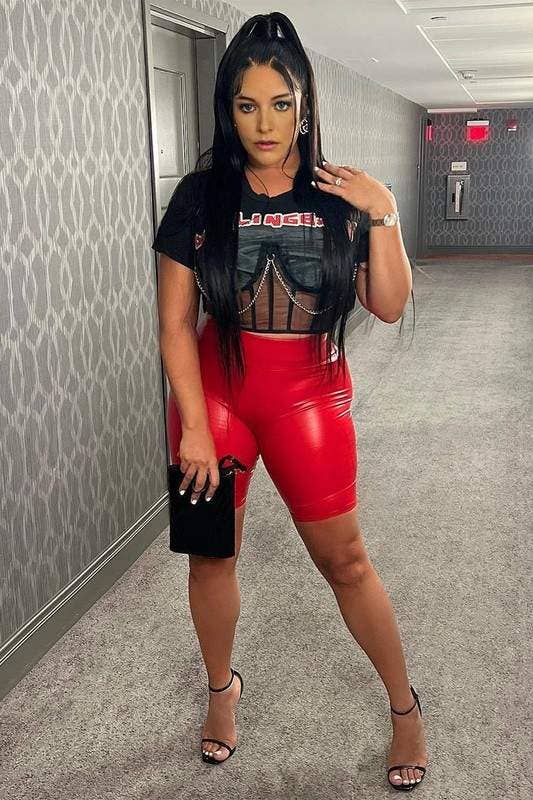 Graphic mesh crop top