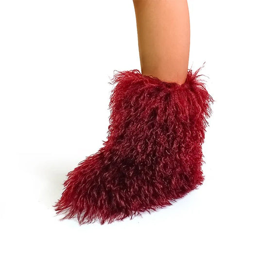 Burgundy Short Fur Boot