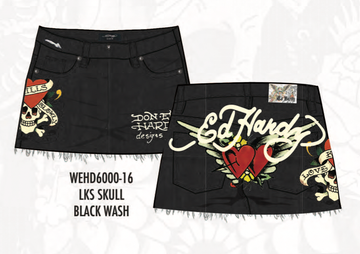 ED HARDY  LKS SKULL DENIM SKIRT