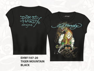 ED HARDY TIGER MOUNTAIN CAP SLEEVE TEE