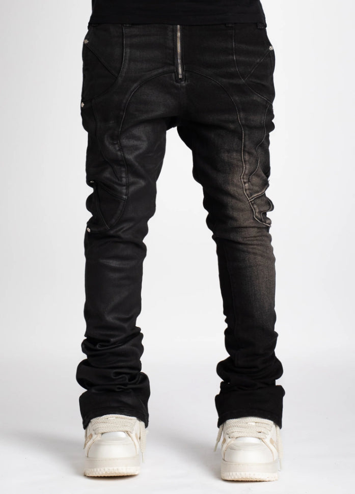 Guapi Waxed Split Denim Pants