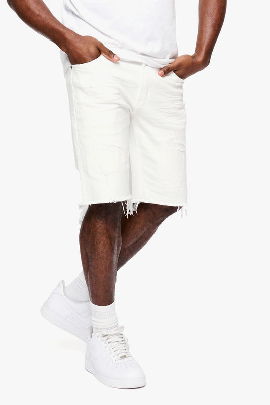 Anom White Jean Shorts