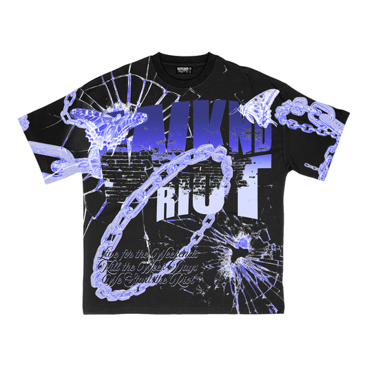 Wknd Riot Shattered Glass  Black Shirt