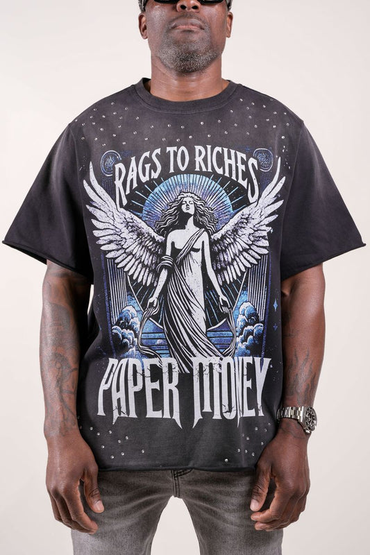 Fallen Angels tee with Rhinestones (Black)
