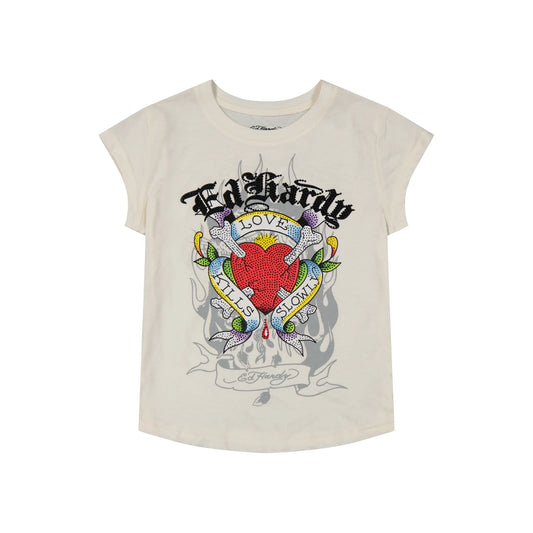 Ed hardy LKS HEART CAP SLEEVE TEE