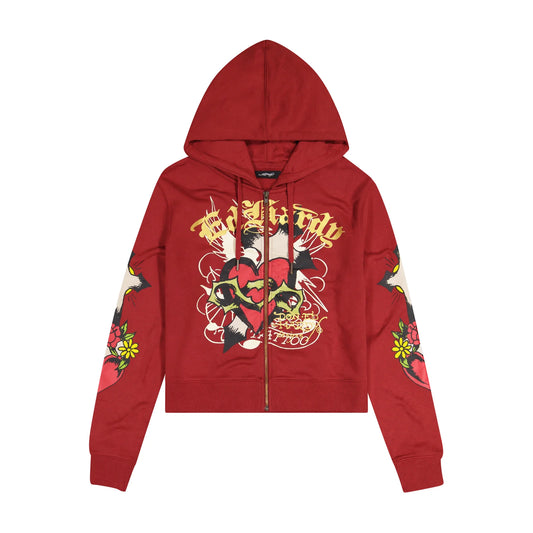 Ed hardy SACRED HEART ZIP FRONT HOODIE