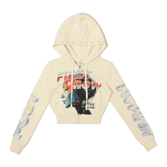 First Row Cream Hoodie