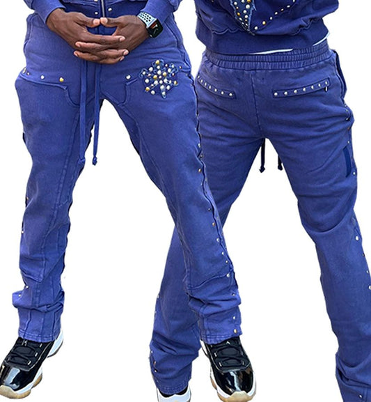 Hudson STUDDED FLEECE FLARE JOGGER