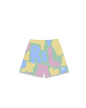 Red Letters Camo Mesh Shorts - Easter
