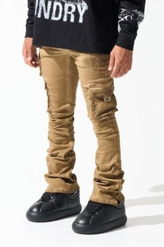 Serenede Cinnamon Cargo Stacked Jeans