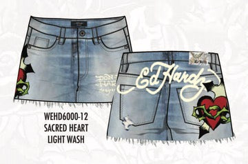 ED HARDY SACRED HEART DENIM SKIRT
