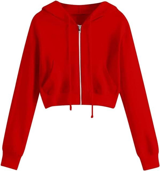 Fleece Crop Zip Down Jacket