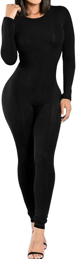 Black Long Sleeve Catsuit