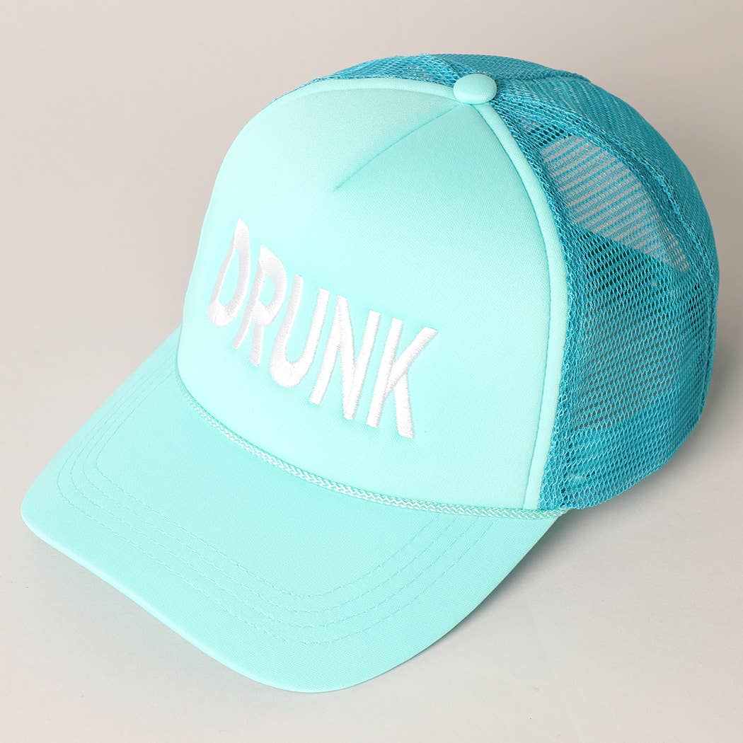 DRUNK Embroidered Mesh Back Trucker Cap