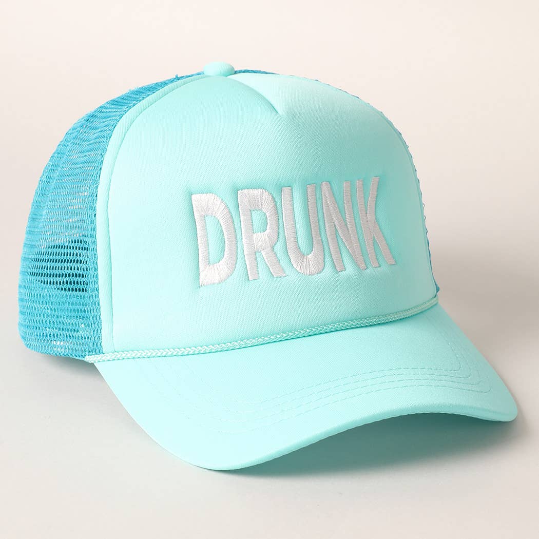 DRUNK Embroidered Mesh Back Trucker Cap