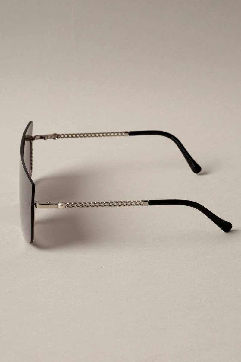 Women's Chain Rimless Frame Sunglasses
