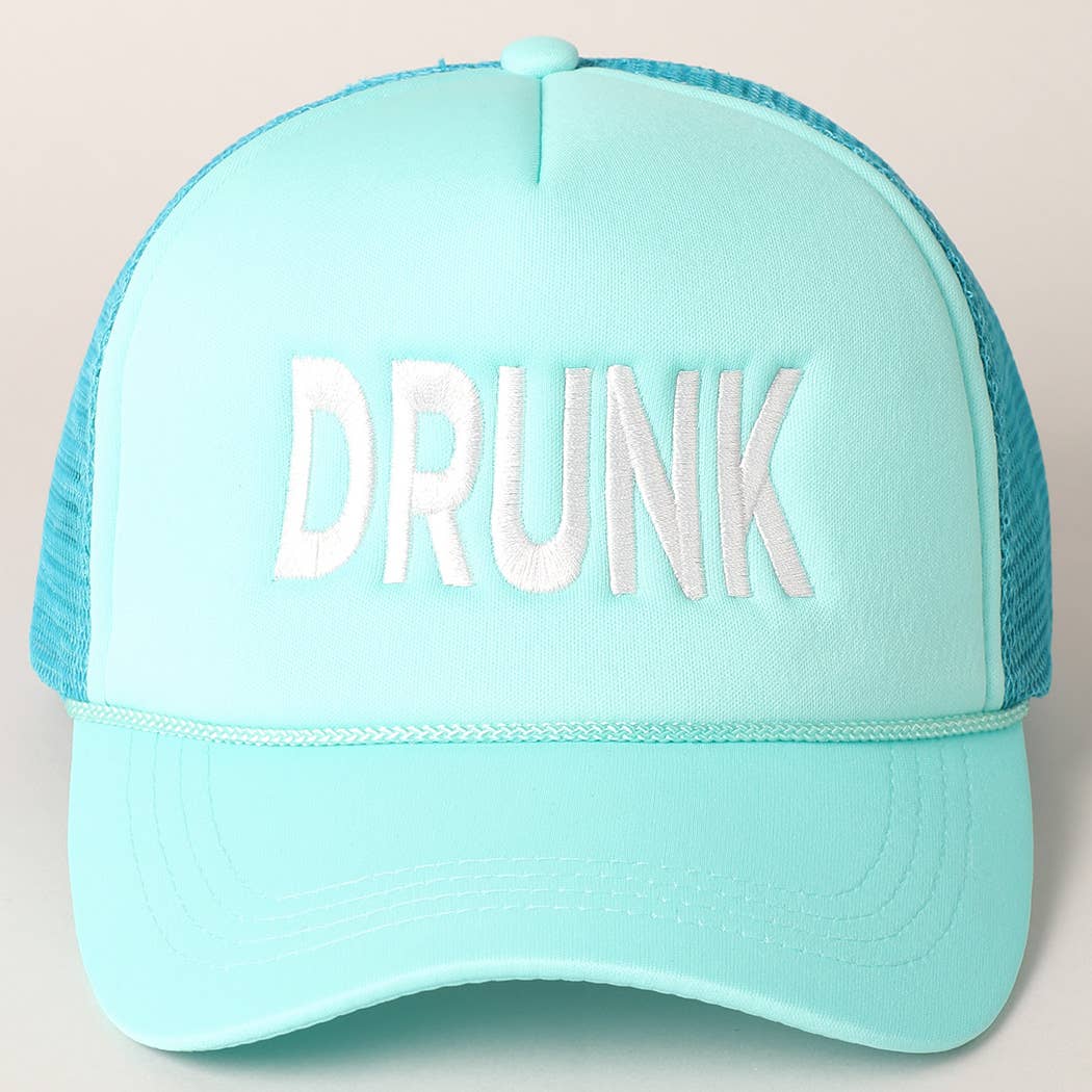 DRUNK Embroidered Mesh Back Trucker Cap