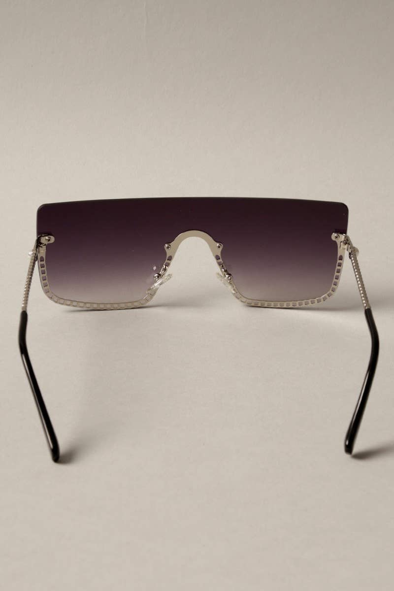 Women's Chain Rimless Frame Sunglasses