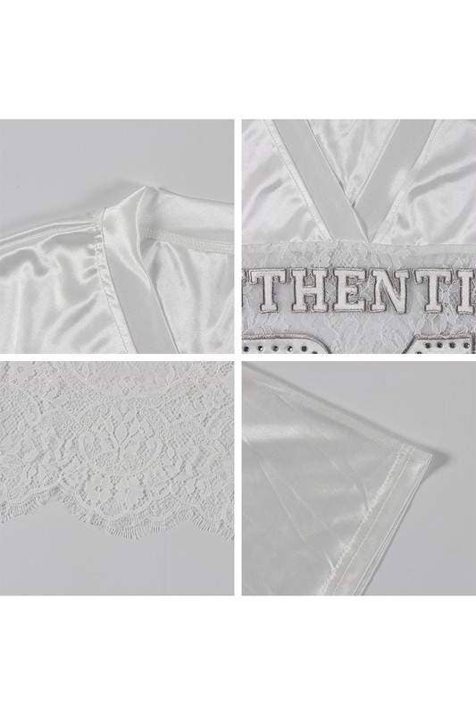 Rhinestone lace patchwork jersey