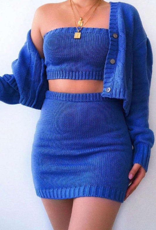 Tube top cardigan set