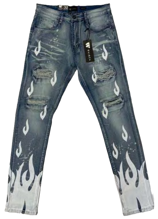 Waimea White Flame Stack Jeans