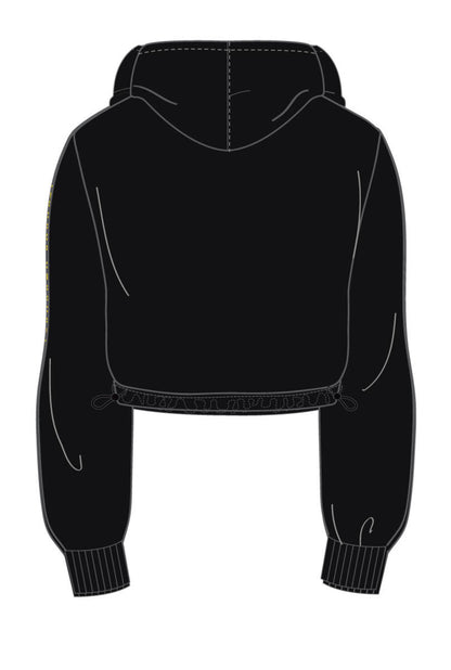 FLEECE GRAPHIC CROP HOODIE