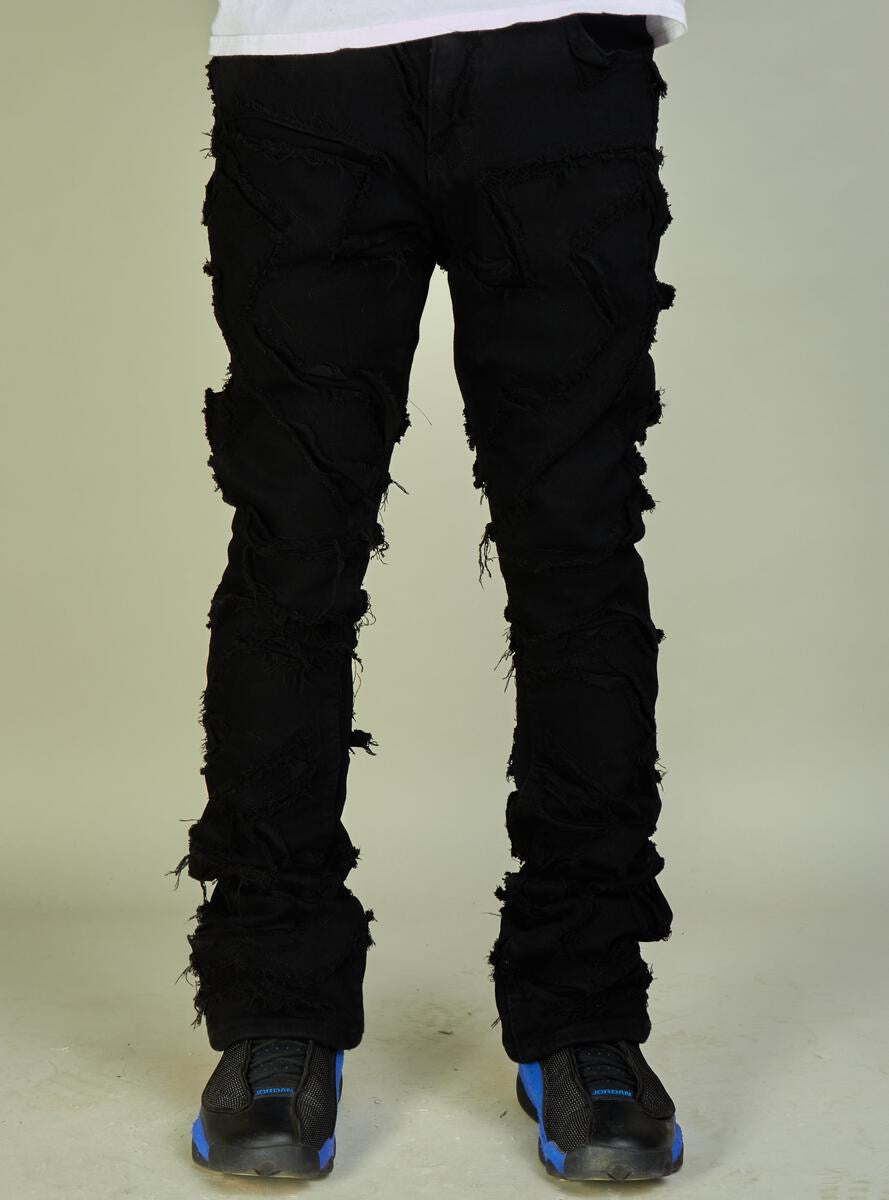 NME Black Stacked Jeans