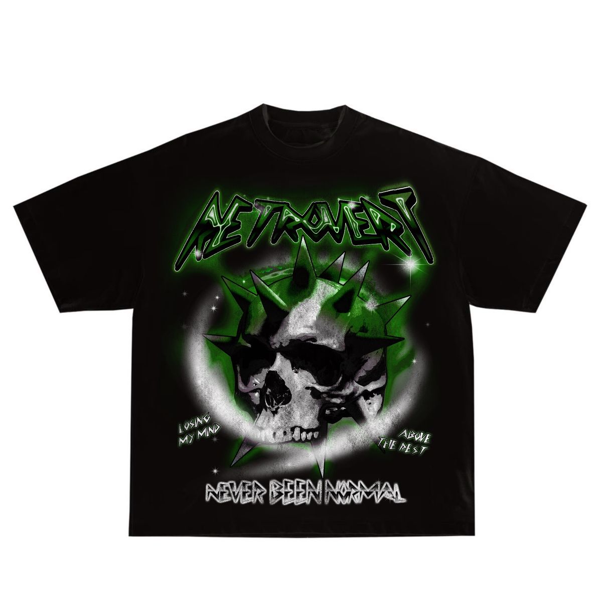 Retrovert Green Skull T Shirt