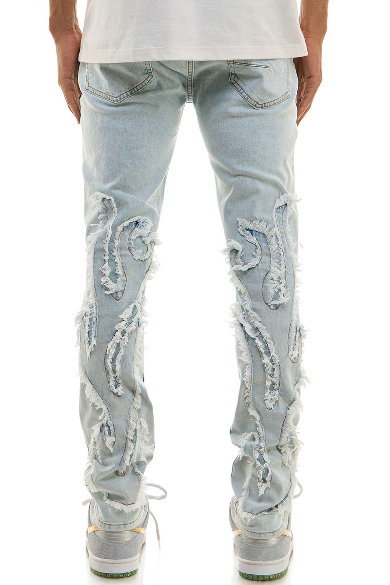 Flame Patched Skinny Pants