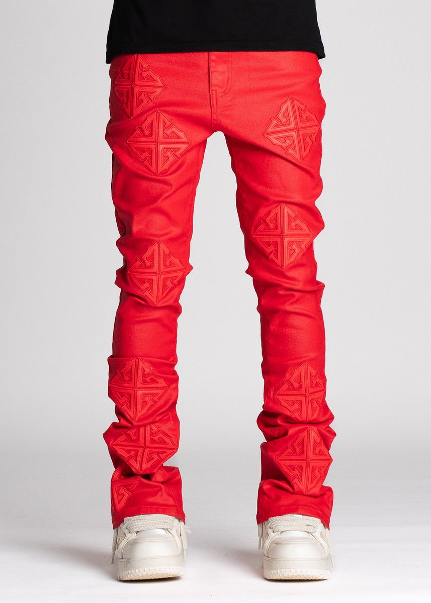 Red icon Stacked jeans