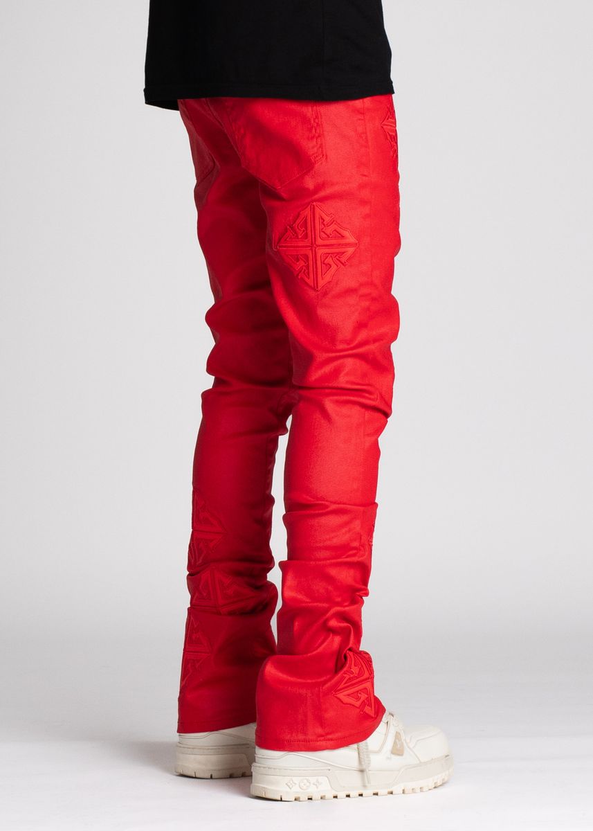 Red icon Stacked jeans