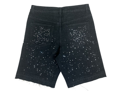 Black Rhinestone Shorts