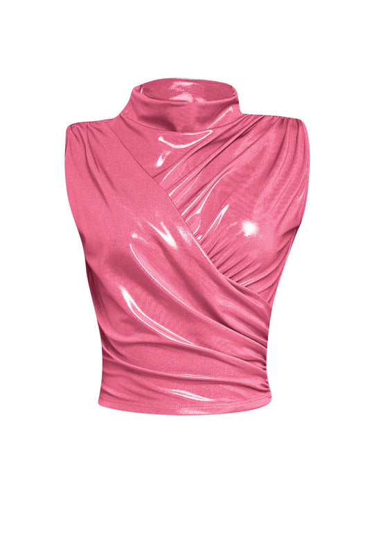 Slinky foiled sleeveless top