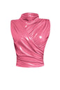 Slinky foiled sleeveless top