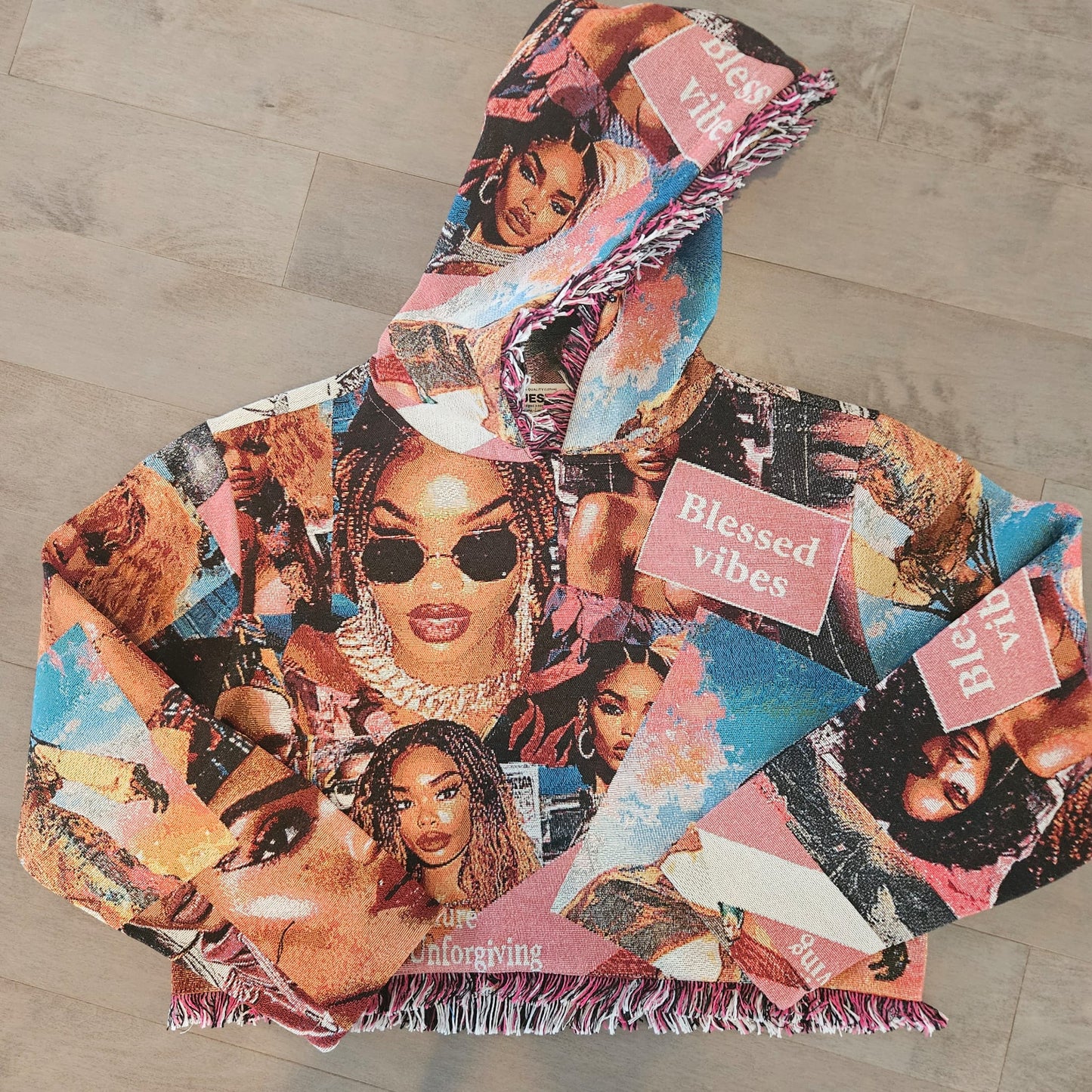 Lady’s blessed vibe cropped hoodie