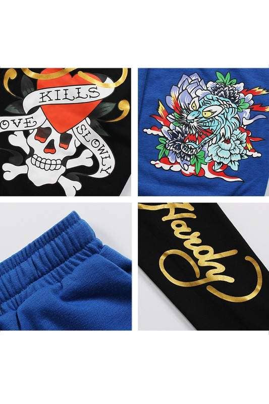 Graphic Hoodie & Jogger Tracksuit Set Ed hardy