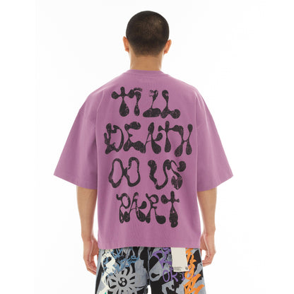 Cult's Oversized SS Tee "Til Death Do We Part" in Lavender
