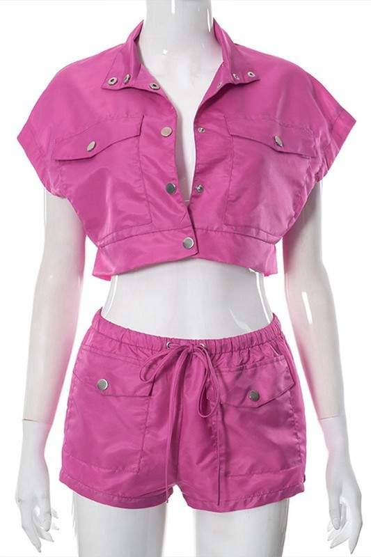 Crop shirt and shorts set