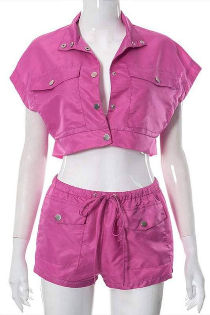 Crop shirt and shorts set
