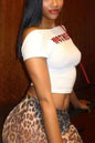 Letter print fitted tee mother