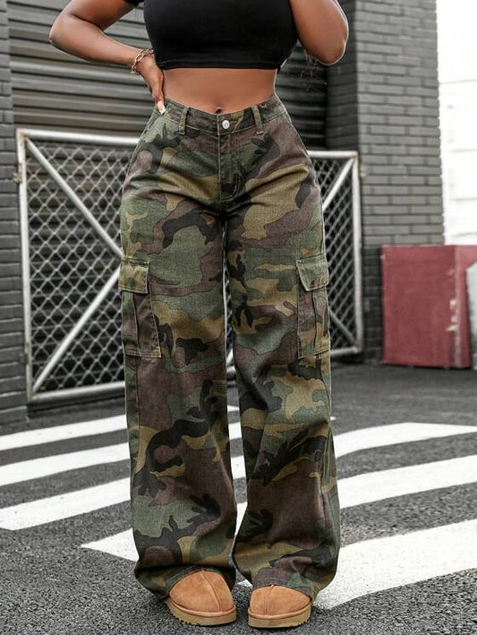 Women's Stacked Camo Cargo Pants