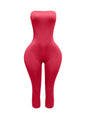 Tube top capri jumpsuit