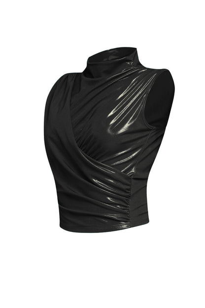 Slinky foiled sleeveless top